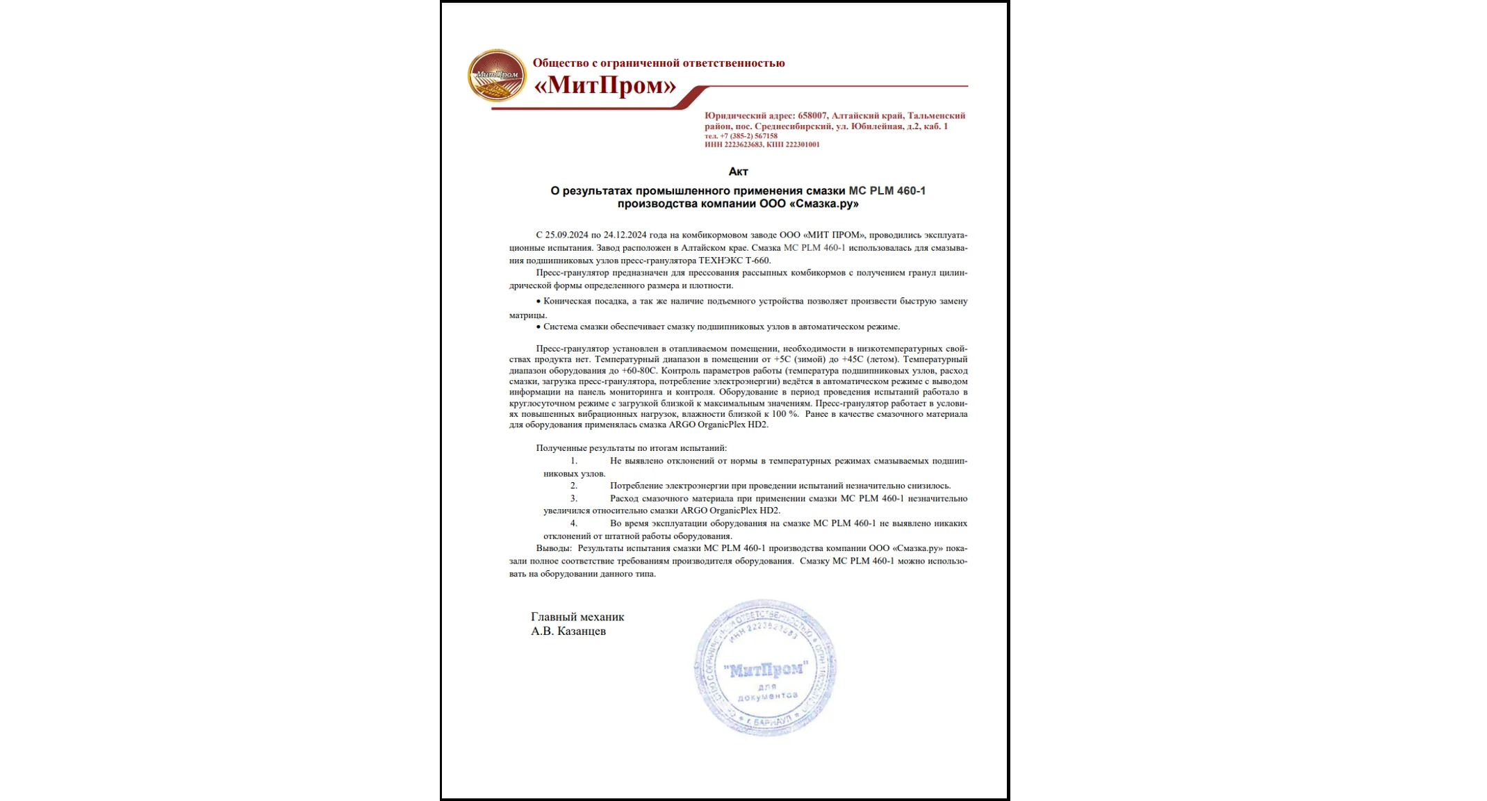 акт испытаний мс plm 460